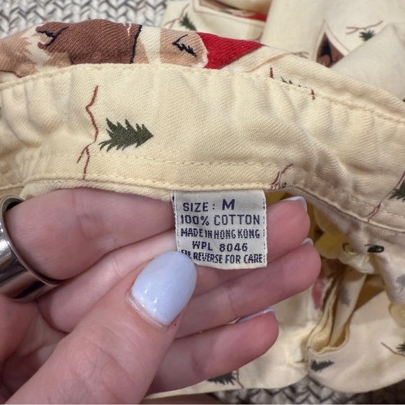 Jennifer Moore Adventure Vintage Yellow Outdoors Long Sleeve Button Down Shirt - Picture 8 of 12